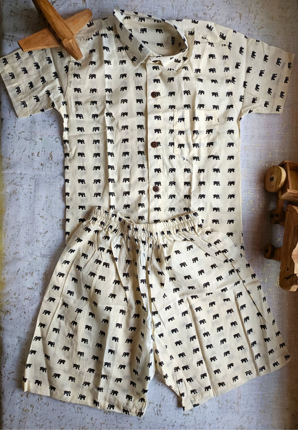 Classic Elephant Safari Cotton Co-ord Set