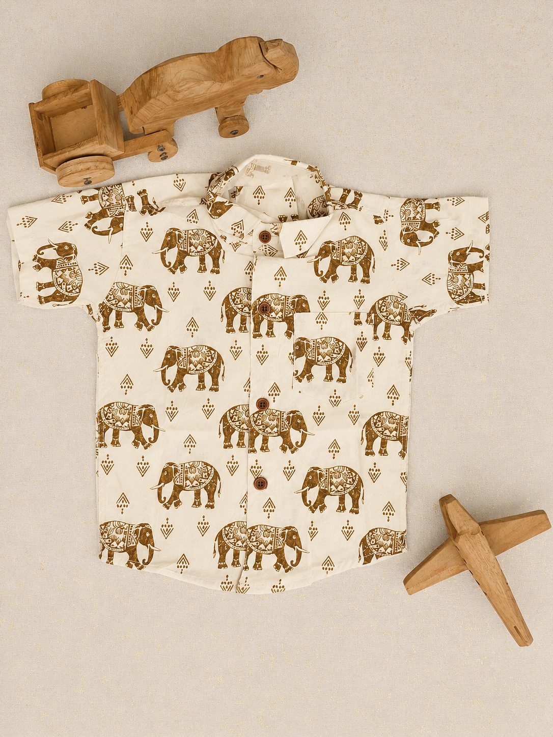 Earthy Elephant Cotton Shirt