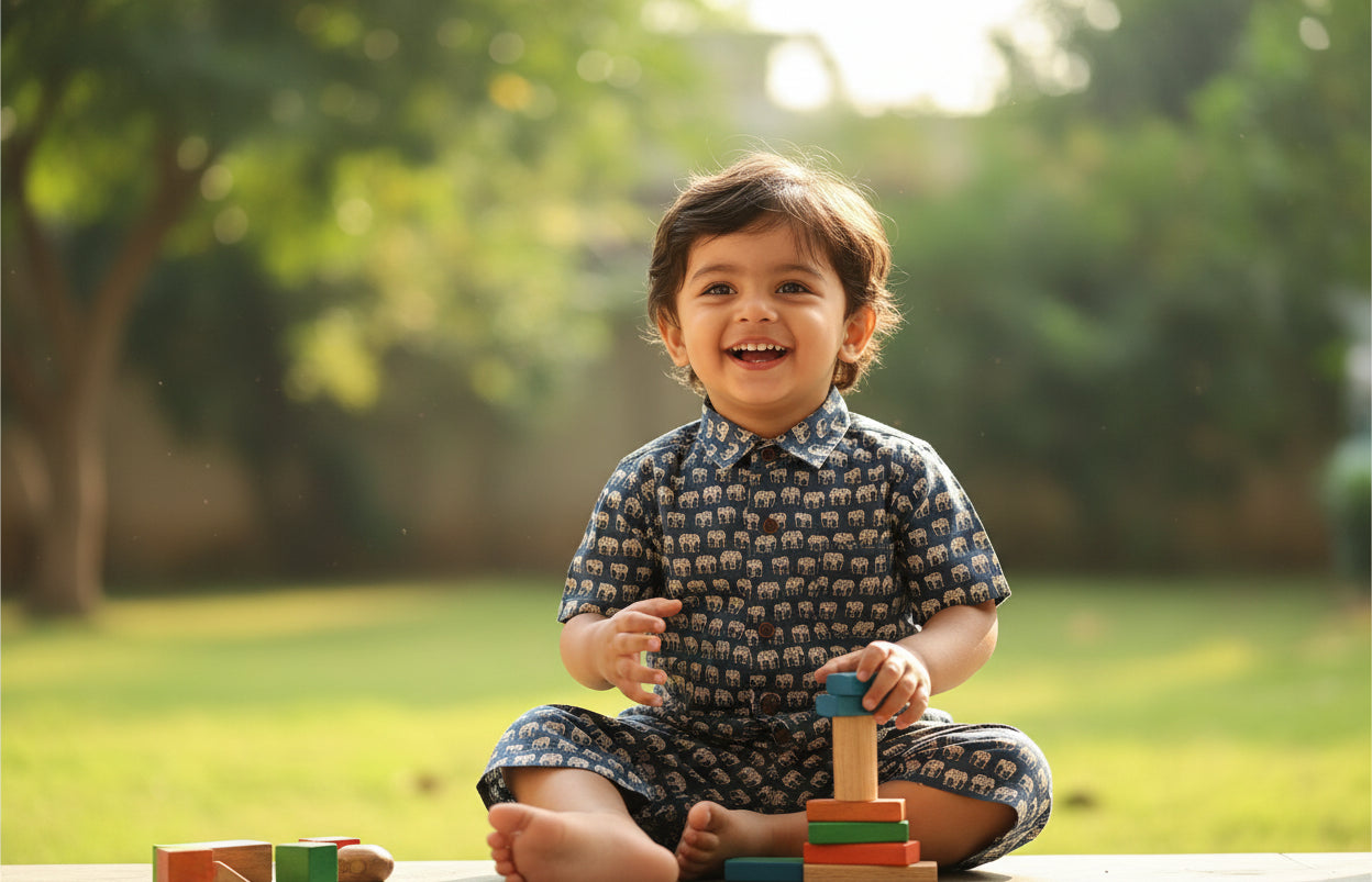 Elegant Elephants Cotton Co-ord Set