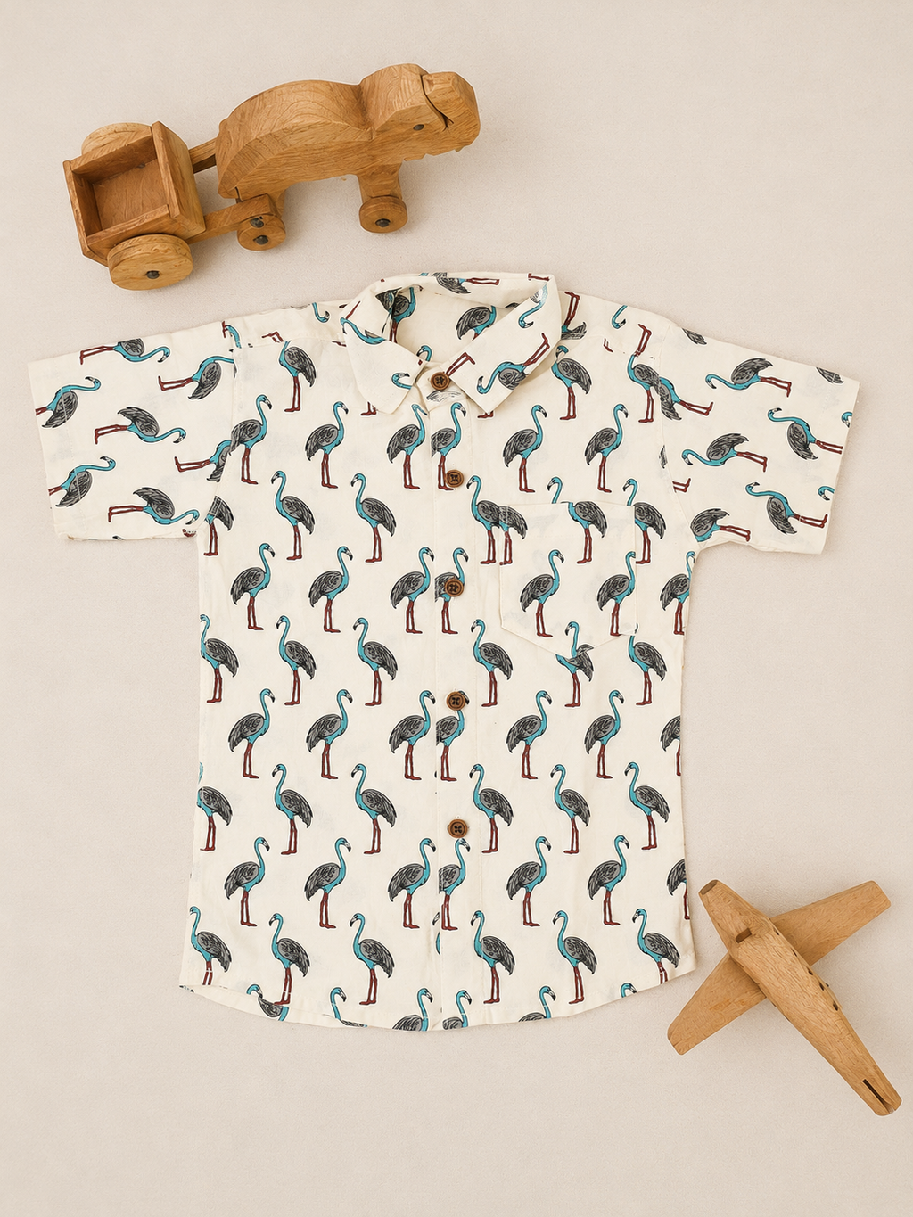 Flamingo Breeze Cotton Shirt