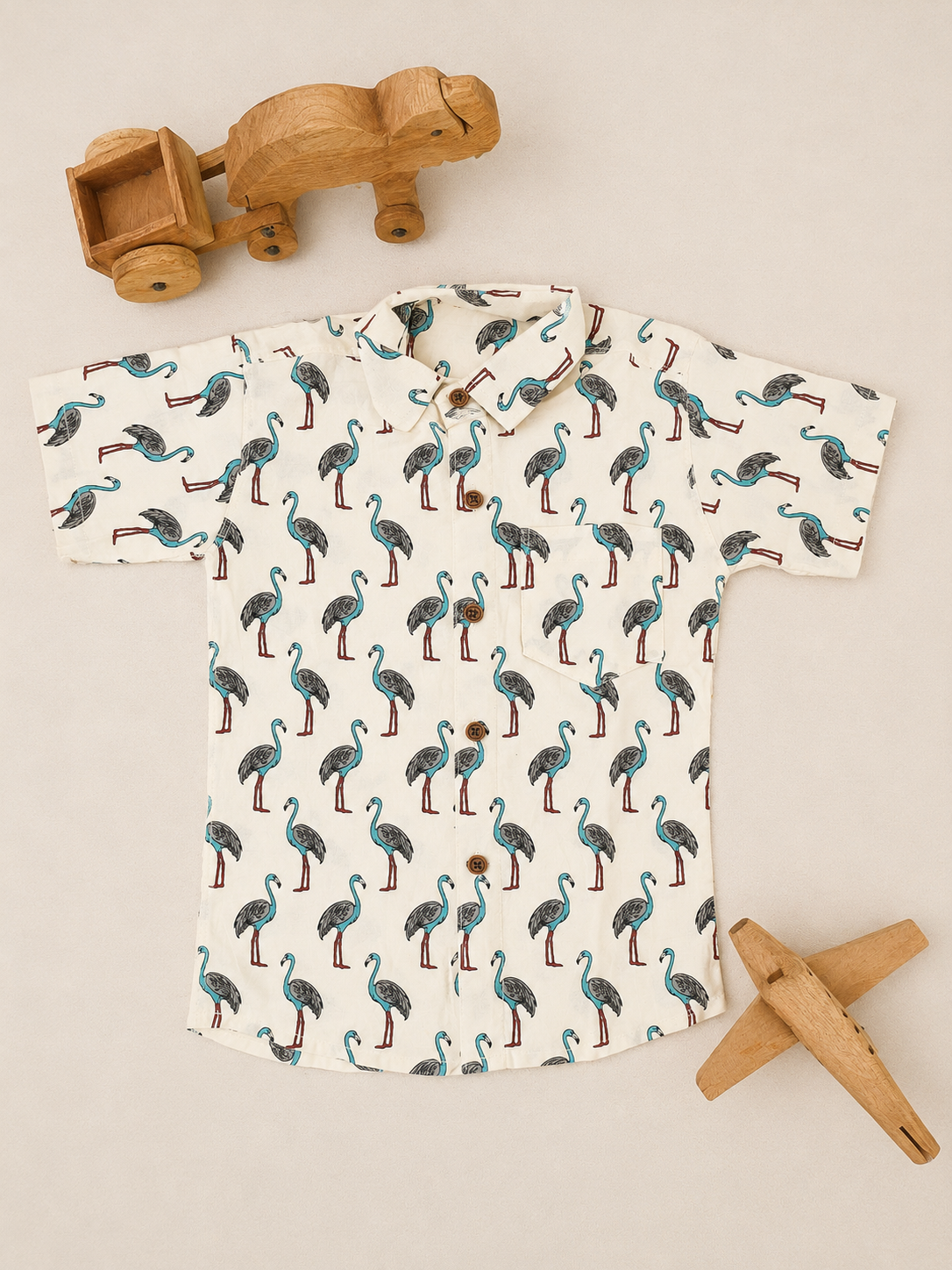 Flamingo Breeze Cotton Shirt