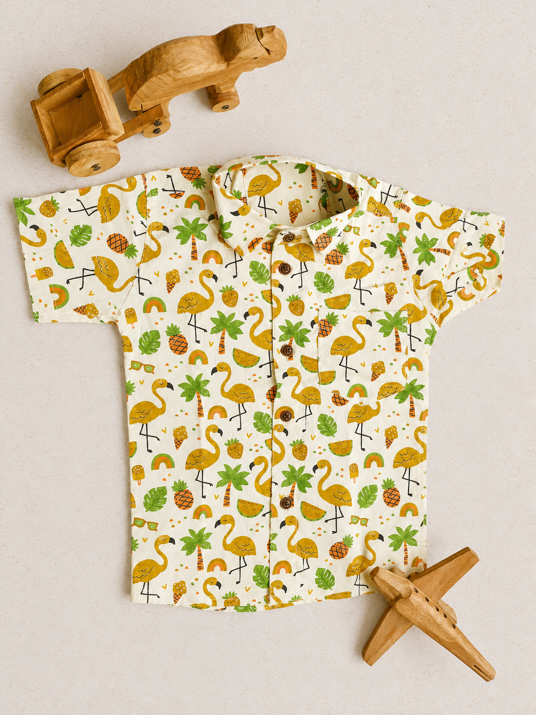 Flamingo Fiesta Cotton Shirt