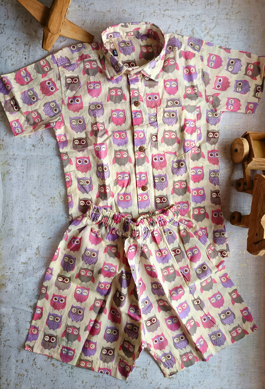 Happy Little Owls Cotton Co-ord Set