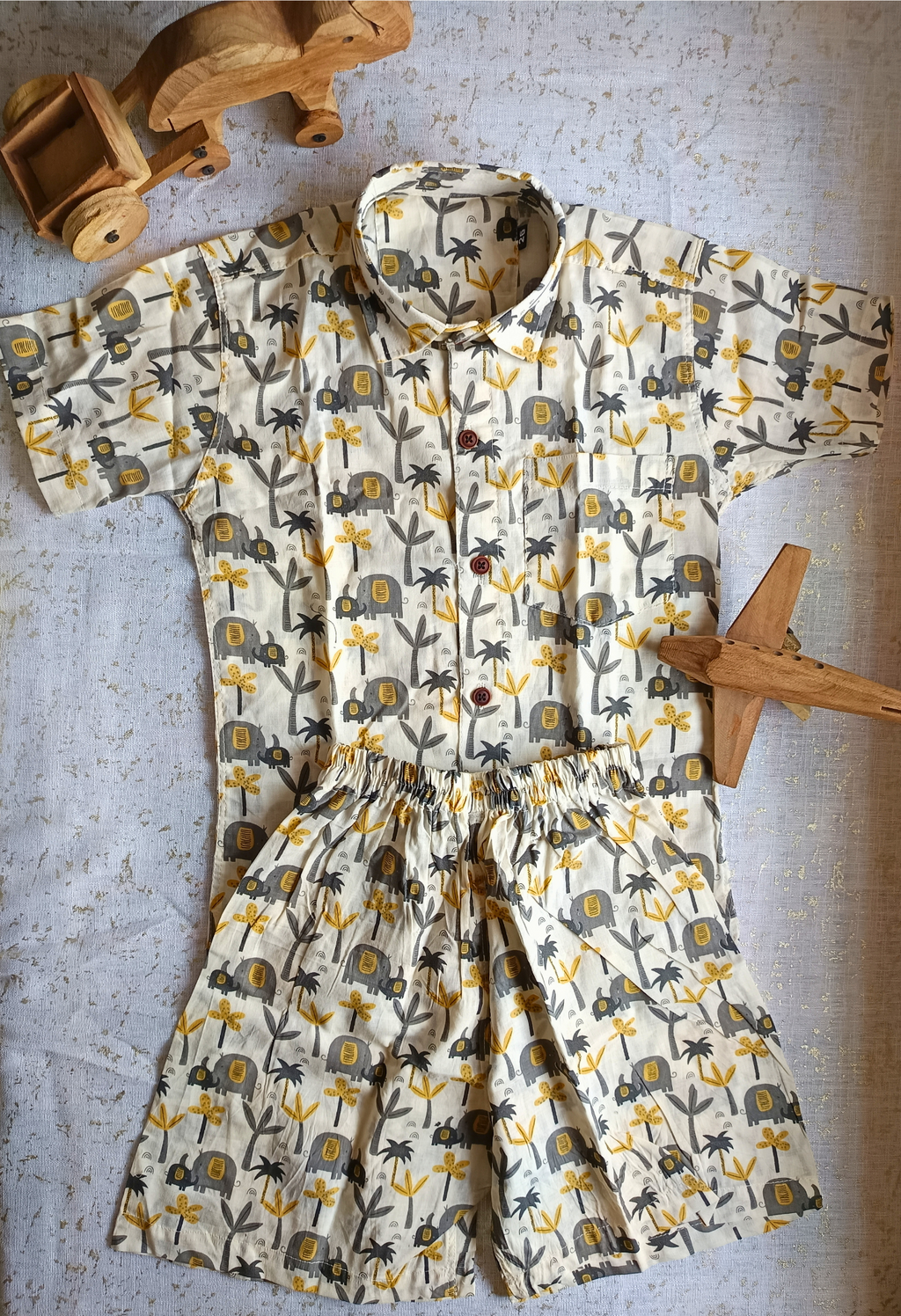 Mama and baby Elephant Cotton Co-ord Set