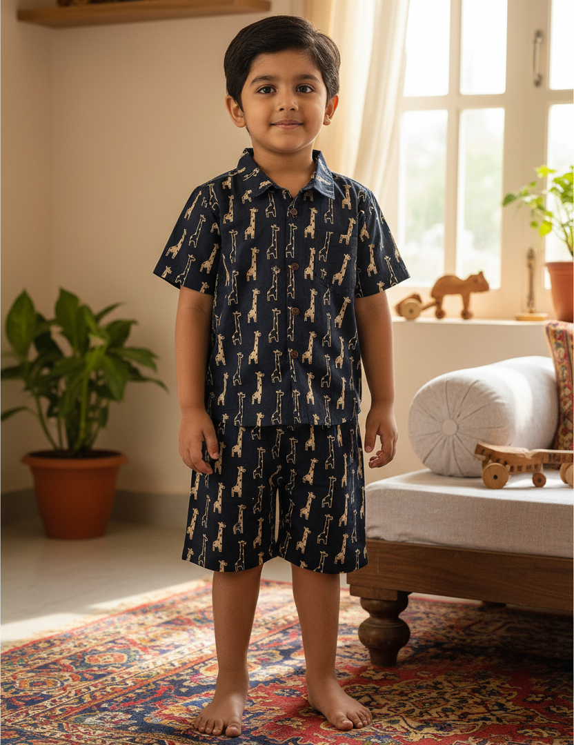 Mystic Giraffes Cotton Co-ord Set