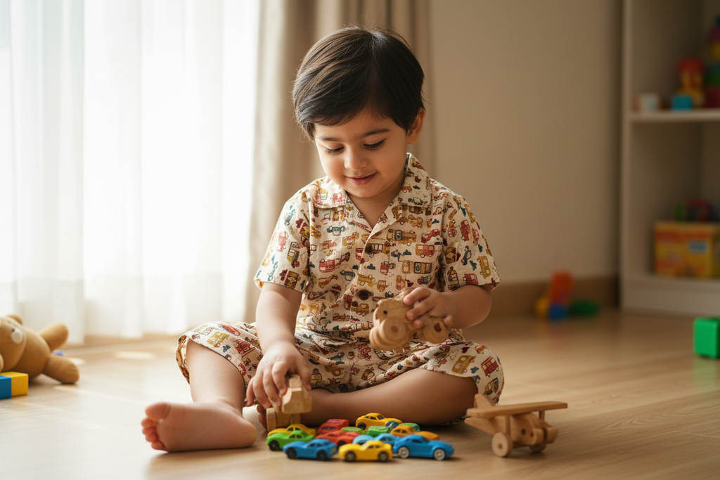 Tiny Traffic Tales Cotton Co-ord Set