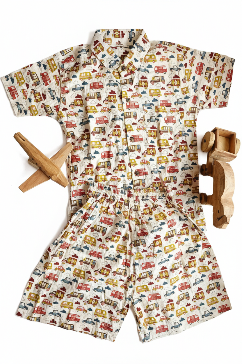 Tiny Traffic Tales Cotton Co-ord Set